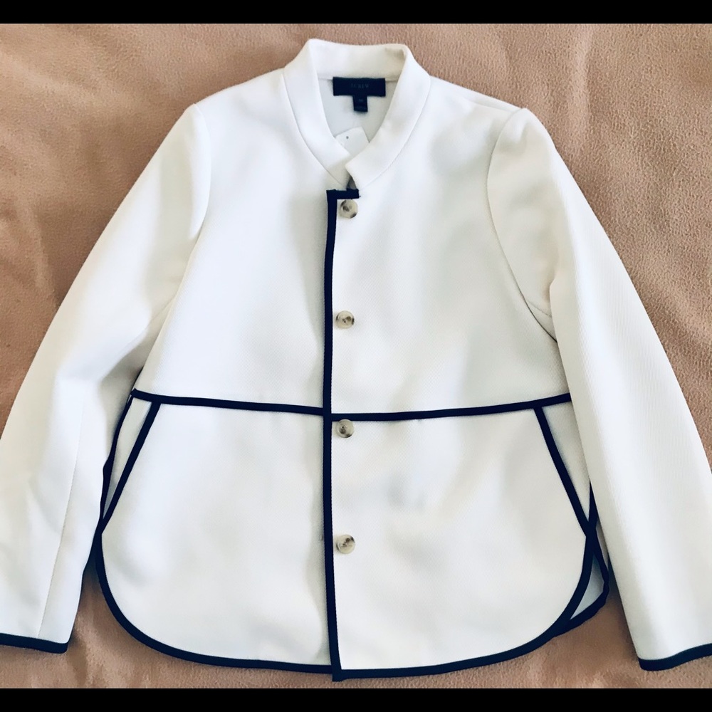 J Crew Women’s Petite Jacket Tipped Twill Size 10P